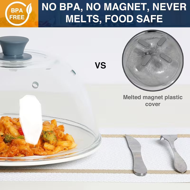 High-Temperature Splash-Proof Glass Microwave Lid
