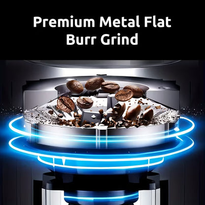 Electric Burr Coffee Grinder with Digital Timer Display, 25 Adjustable Grind Settings & Automatic Bean Grinder