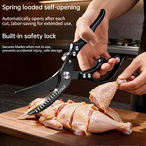 Professional Stainless Steel Kitchen Shears – Heavy-Duty Chef Scissors with Non-Slip Handle