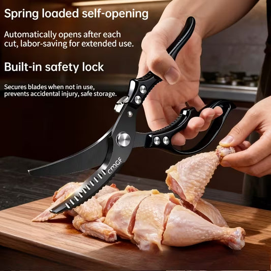 Professional Stainless Steel Kitchen Shears – Heavy-Duty Chef Scissors with Non-Slip Handle