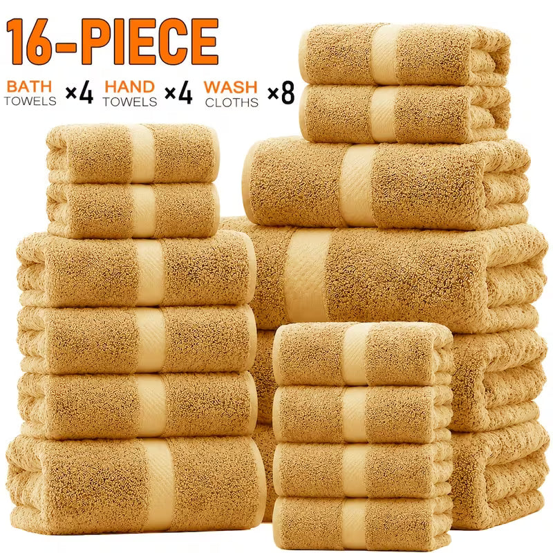 22-Piece Cotton Blend Bathroom Towel Set – Soft, Absorbent Bath, Hand Towels & Washcloths