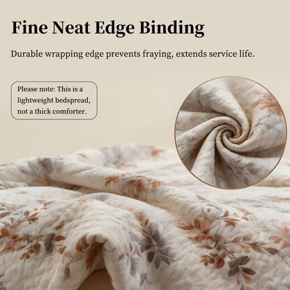 9-Piece Orange Leaf Print Bedding Set with Matching Curtains – Machine-Washable Polyester