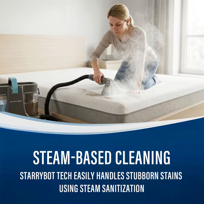 1500W Portable Carpet Cleaner with Steam & Heat – 35KPa Powerful Suction Spot Cleaner