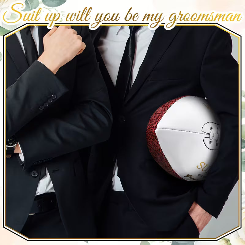 10-Piece Groomsmen Proposal Football Gift Set, “Will You Be My Groomsman?” Football Keepsakes, Wedding Party Gifts for Best Man and Groomsmen, Sports-Themed Proposal Favors for Wedding Celebrations
