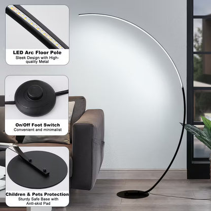 65-Inch Arched Floor Lamp with Remote
