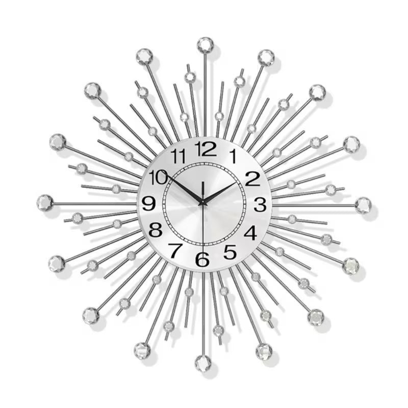 24-Inch Modern Metal Wall Clock – Silent Non-Ticking Decorative Clock
