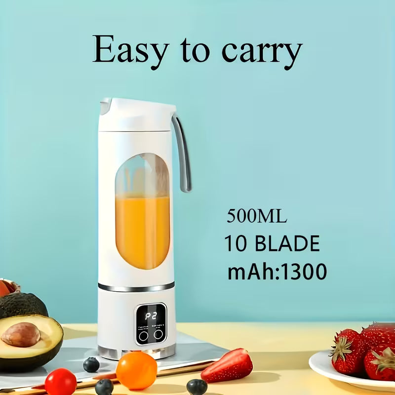 Portable USB Rechargeable Blender – Personal Mini Juicer for Fruits & Vegetables, 10–16.91 oz
