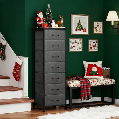 Tall Dresser with 6/7 Fabric Drawers – 41–47 Inch Storage Organizer for Bedroom, Closet & Entryway