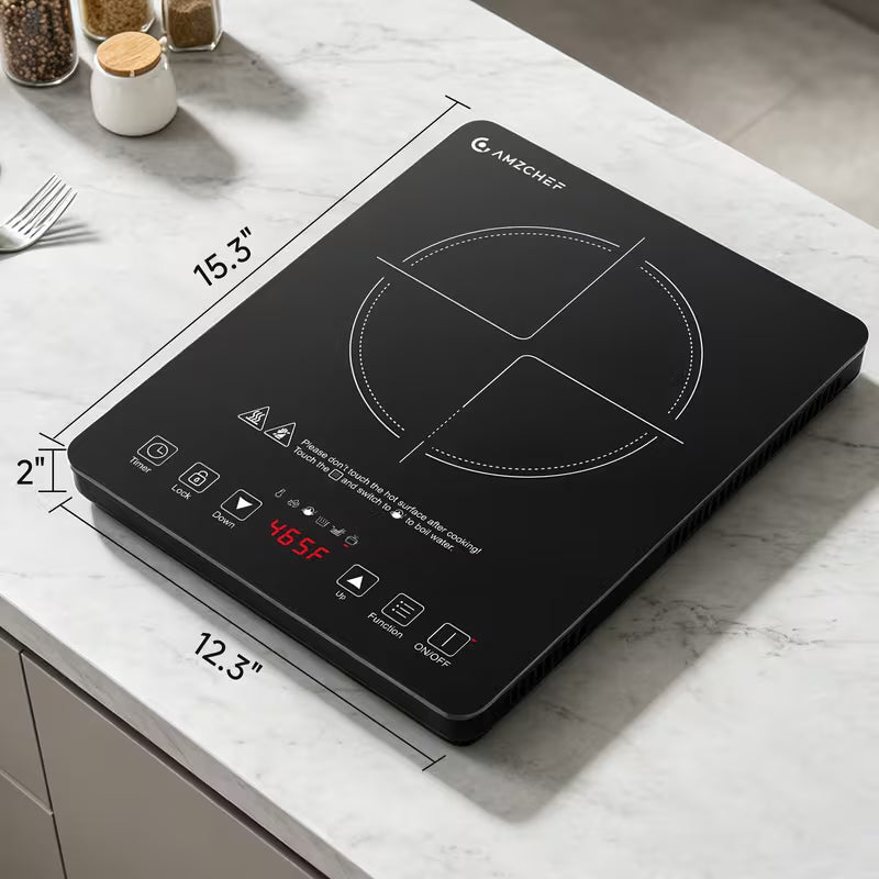 1800W Single Induction Cooktop, Portable Countertop Induction Stove with Touch Controls, Adjustable Heat Levels, Timer & Overheating Protection
