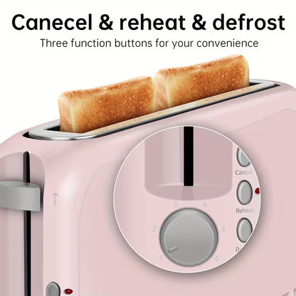 2-Slice Compact Toaster with 6 Browning Settings, Cancel Button & Removable Crumb Tray, 750W White Bread Toaster