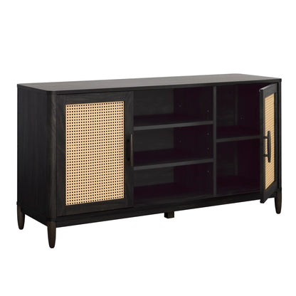 Springwood Cane TV Stand for Tvs up to 65 In, Charcoal