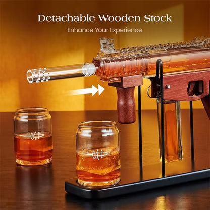 UDP-9 Gun Whiskey Decanter Set with Glasses