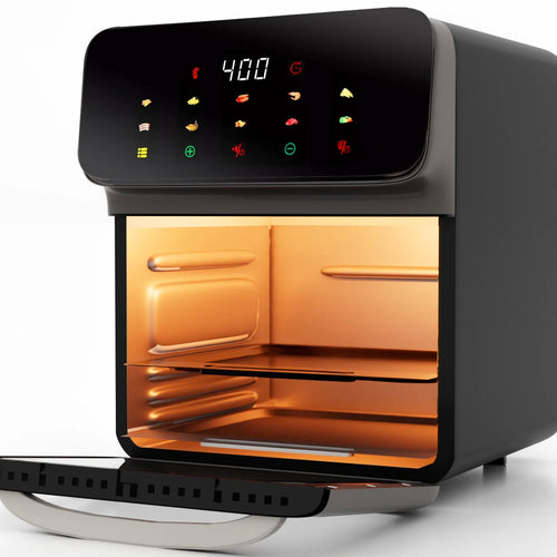 Air Fryer 12QT Convection Oven with 10-In-1 Multi Function, Visible Window and Touchscreen, Black
