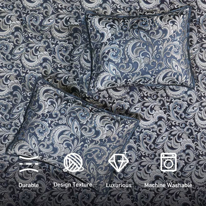 8-Piece Jacquard Paisley Comforter Bedding Set – Down Alternative Comforter Set