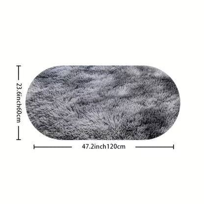 Oval Plush Area Rug – Soft, Anti-Slip & Washable Home Décor Carpet