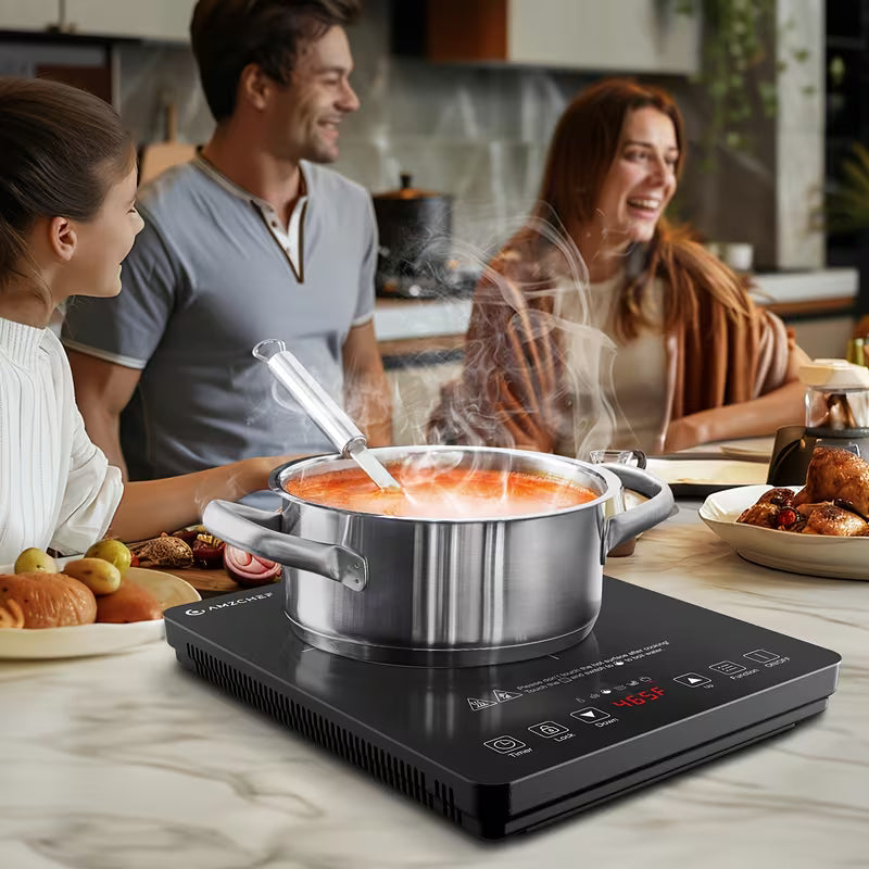 1800W Single Induction Cooktop, Portable Countertop Induction Stove with Touch Controls, Adjustable Heat Levels, Timer & Overheating Protection