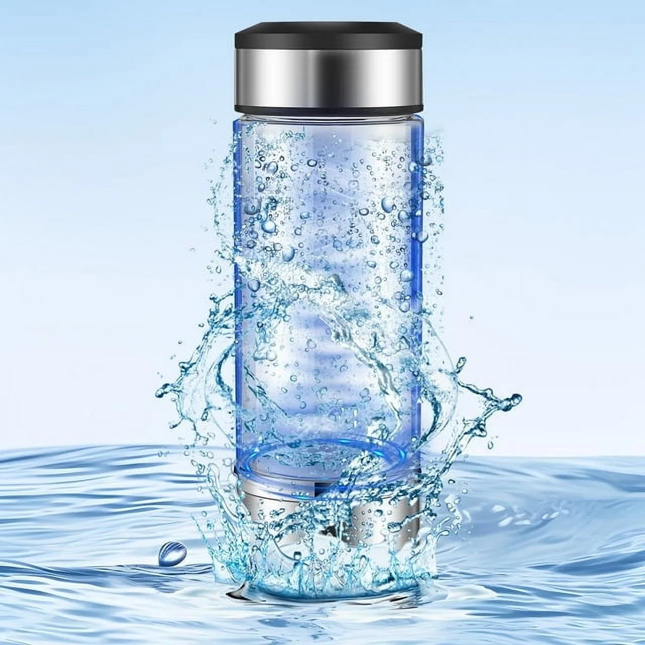 12Oz Hydrogen Water Bottle Generator SPE PEM Tech Portable Hydrogen Water Maker Bpa-Free Ionizer Machine Cup for Fitness Office Travel
