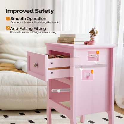 Small Bedside Nightstand with Drawers, Compact Bedside Table for Bedroom, Space-Saving Storage Cabinet for Small Spaces