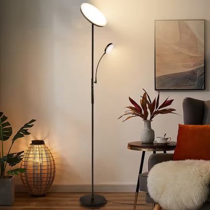LED Floor Lamp with Reading Light – 27W 2300LM + 7W 350LM, Dimmable Standing Lamp with Remote & Touch Control