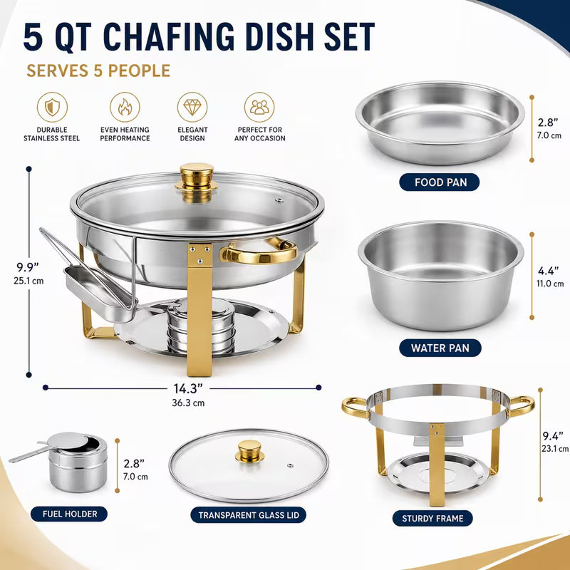 Commercial Stainless Steel Chafing Dish Buffet Warmer Set