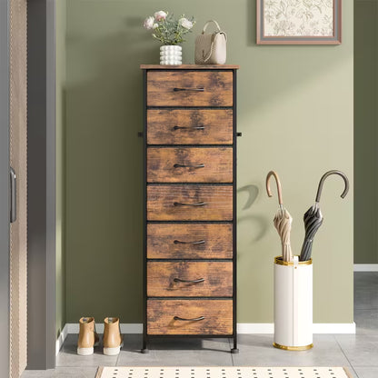 Tall Dresser with 6/7 Fabric Drawers – 41–47 Inch Storage Organizer for Bedroom, Closet & Entryway