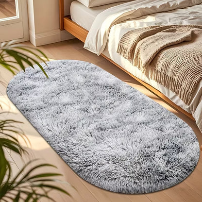 Oval Plush Area Rug – Soft, Anti-Slip & Washable Home Décor Carpet