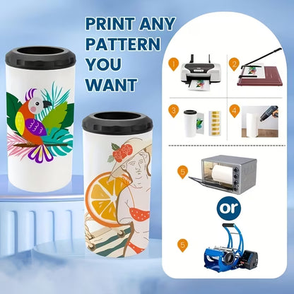 4-Pack 16 oz Sublimation Can Coolers – Stainless Steel Insulated Blank Can Holders