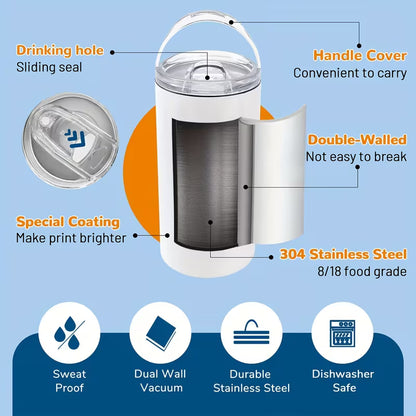 4-Pack 16 oz Sublimation Can Coolers – Stainless Steel Insulated Blank Can Holders