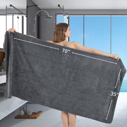 4-Pack Oversized Bath Towels – 35 × 70 Inch Soft Microfiber Bath Sheet Set
