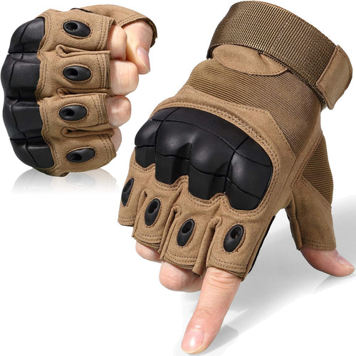 Tactical Fingerless Gloves Men Women, Breathable Anti-Slip