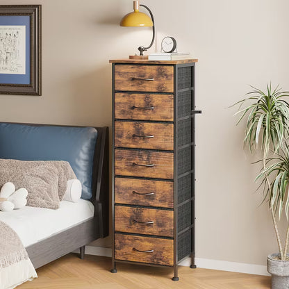 Tall Dresser with 6/7 Fabric Drawers – 41–47 Inch Storage Organizer for Bedroom, Closet & Entryway