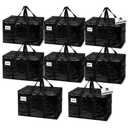 8-Pack Extra-Large Moving Bags with Lids – Heavy-Duty Storage Totes
