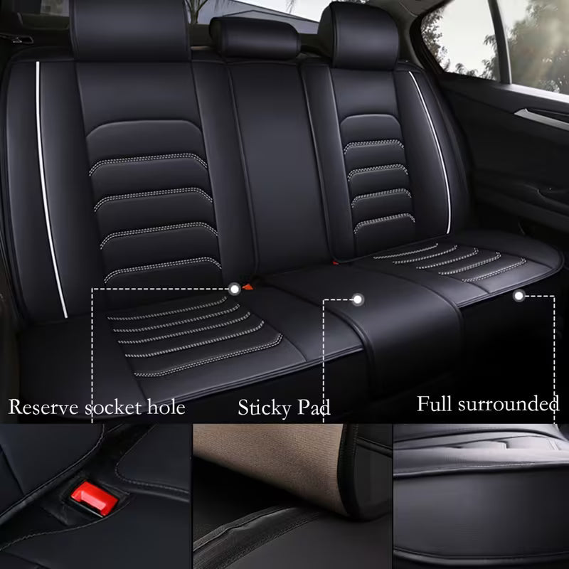 5-Seat Full Set Faux Leather Car Seat Covers, Waterproof All-Weather Seat Protectors with Soft Foam Padding for Cars, Trucks, Sedans & SUVs