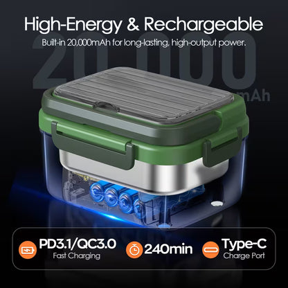 Smart Self-Heating Electric Lunch Box – 1.5L Portable Food Warmer