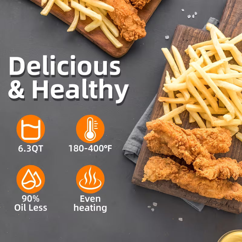 10-Quart Large Air Fryer – 12 Cooking Functions, Digital Controls & Family-Size Design