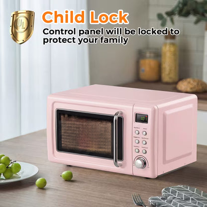 20L 700W Compact Retro Microwave Oven