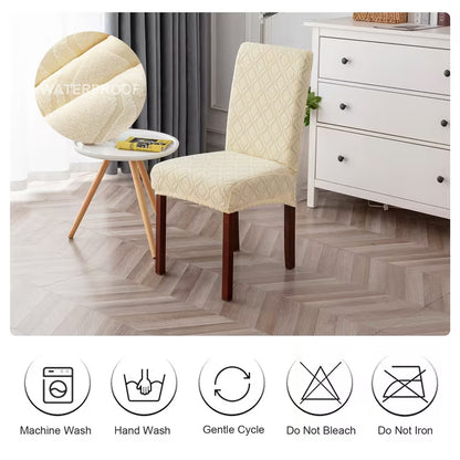 6-Piece Stretchy Jacquard Dining Chair Slipcover Set