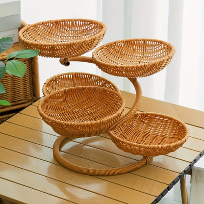 Multi-Layer Woven Fruit & Snack Storage Basket