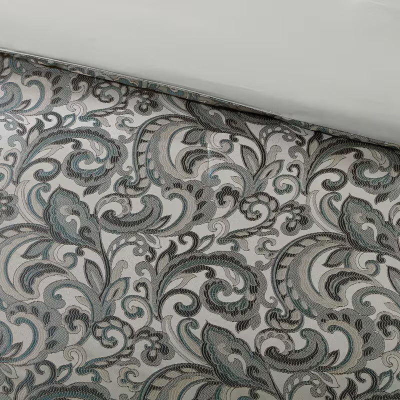 8-Piece Jacquard Paisley Comforter Bedding Set – Down Alternative Comforter Set