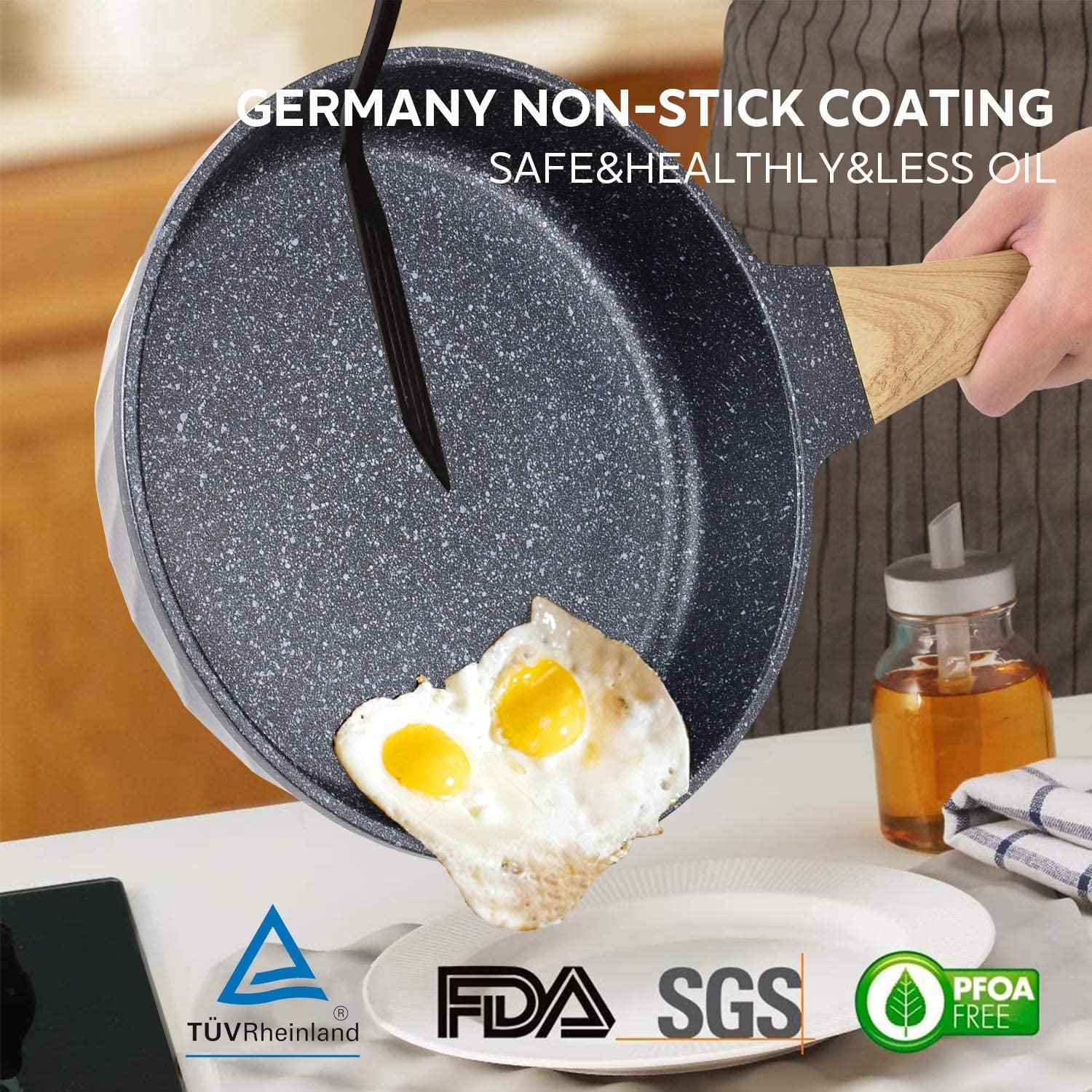 Frying Pans Nonstick, Induction Granite Skillet Pans