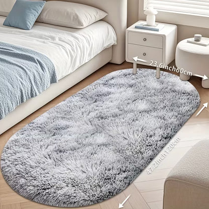 Oval Plush Area Rug – Soft, Anti-Slip & Washable Home Décor Carpet