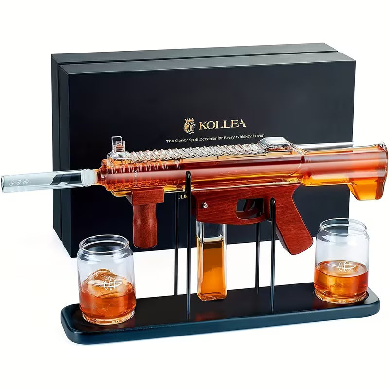 UDP-9 Gun Whiskey Decanter Set with Glasses