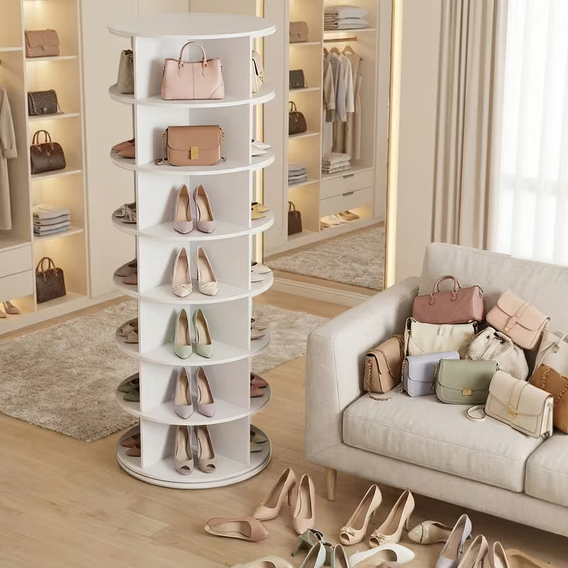 7-Tier 360° Rotating Shoe Rack – Spinning Shoe Organizer & Vertical Storage Tower