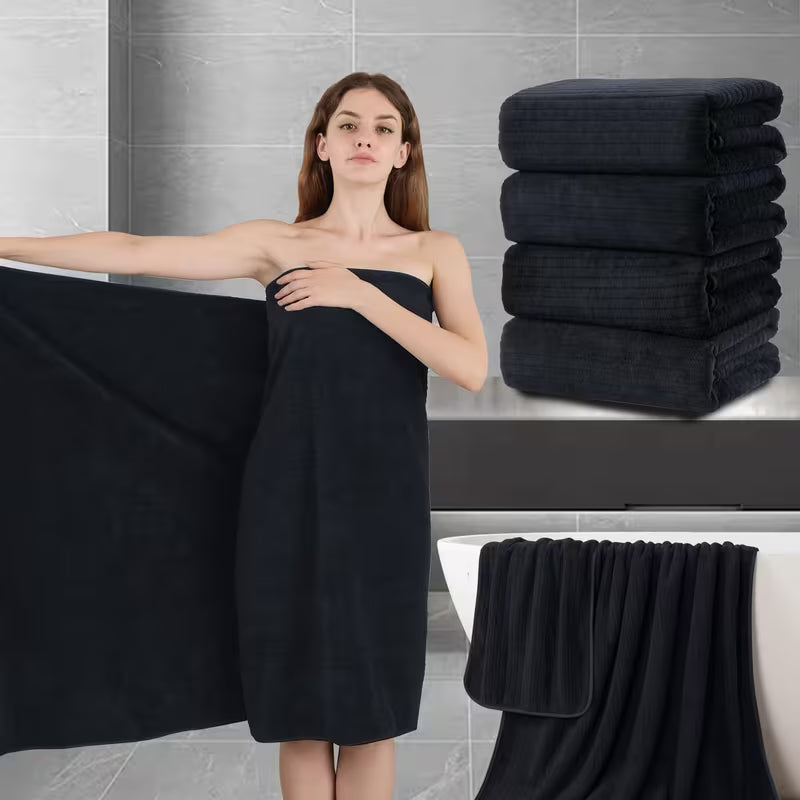 4-Pack Oversized Bath Towels – 35 × 70 Inch Soft Microfiber Bath Sheet Set