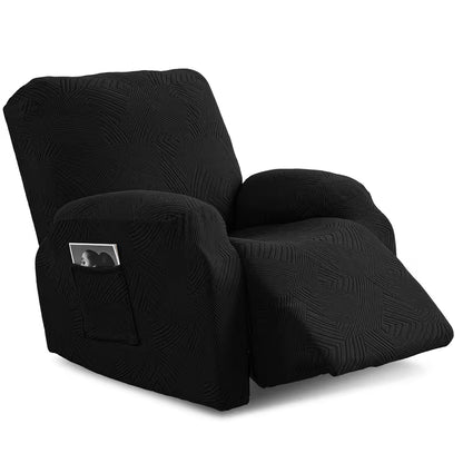 Stretchable Recliner Slipcover with Side Pocket – Soft & Washable 1-Seat Sofa Protector