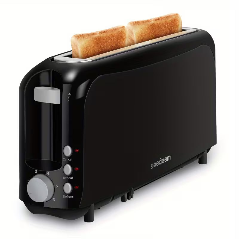 2-Slice Compact Toaster with 6 Browning Settings, Cancel Button & Removable Crumb Tray, 750W White Bread Toaster