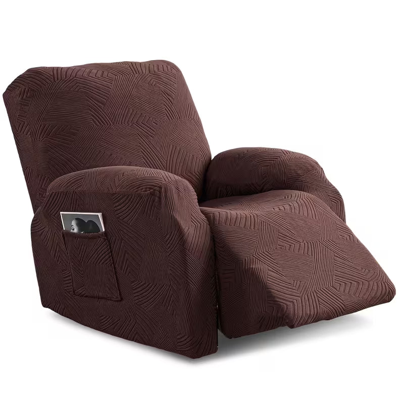 Stretchable Recliner Slipcover with Side Pocket – Soft & Washable 1-Seat Sofa Protector