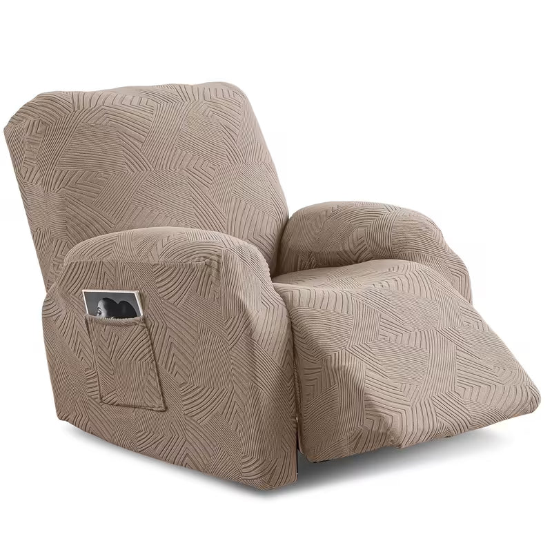 Stretchable Recliner Slipcover with Side Pocket – Soft & Washable 1-Seat Sofa Protector