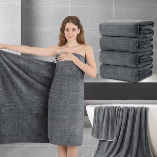 4-Pack Oversized Bath Towels – 35 × 70 Inch Soft Microfiber Bath Sheet Set