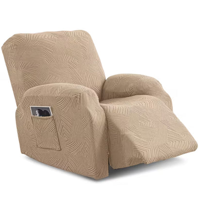 Stretchable Recliner Slipcover with Side Pocket – Soft & Washable 1-Seat Sofa Protector
